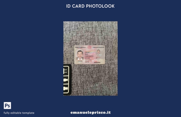modello FRONTALE photolook della carta d'identità del Kirghizistan in stile veri